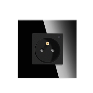 Chống Scratch Glass Khung nhà thông minh điện tường ổ cắm tiêu chuẩn Pháp phong cách Châu Âu cắm <span class=keywords><strong>Wifi</strong></span> tuya Ổ cắm ổ cắm thông minh 16A - Product Image 3