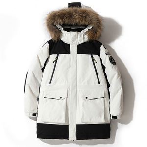 Veste d'hiver en duvet de haute qualité pour homme, mi-longue, avec grand col en fourrure, veste d'hiver chaude et élégante pour homme, résistante au froid - Product Image 1