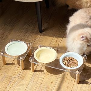 Bol en céramique surélevé et écologique pour chat et chiot, avec support en acrylique – Vente en gros - Product Image 6