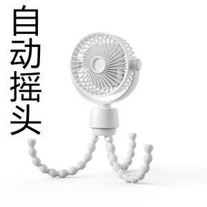 Ventilador Octopus Mini, Ventilador de Escritorio USB Portátil, Plegable, con Forma de Serpiente, Cubierta de Malla Blanca y Negra, Duración de la Batería de 6 a 8 Horas - Product Image 3