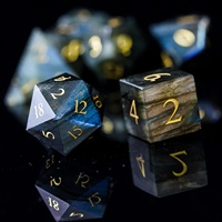 Udixi Logo personnalisé polyédrique Donjons et Dragons Pierre Gemme Labradorite Cube Jeu de dés