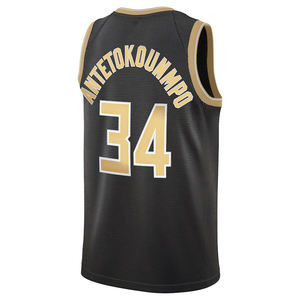 メンズミルウォーキー # 34 アンテトゥコンポ バスケットボールジャージ 刺繍入りユニフォーム シティエディションロゴ プラスサイズ 通気性抜群 - Product Image 6