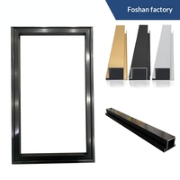 Cermin Dinding Bulat LED Pintar 6063 T5 untuk Kamar Mandi, Bingkai Aluminium Profil Titanium Hitam Brushed, Lis Pembatas Vanity