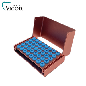 Estuche Esterilizador de Aluminio Autoclavable Colorido con 40 Orificios para Fresas Dentales, Bloque de Silicona para Soporte de Fresas - Product Image 5