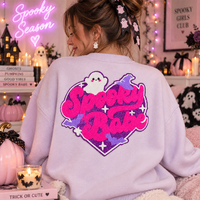 Patch en chenille personnalisé motif Cœur Spooky Babe, broderie et applique personnalisées Halloween Fantôme Sorcière pour vestes et sweats à capuche