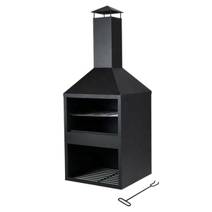 Moderno giardino esterno riscaldamento doppio ponte camino pozzo del fuoco con griglia di cottura giardino barbecue Grill Firepit esterno portatile pozzo del fuoco - Product Image 5