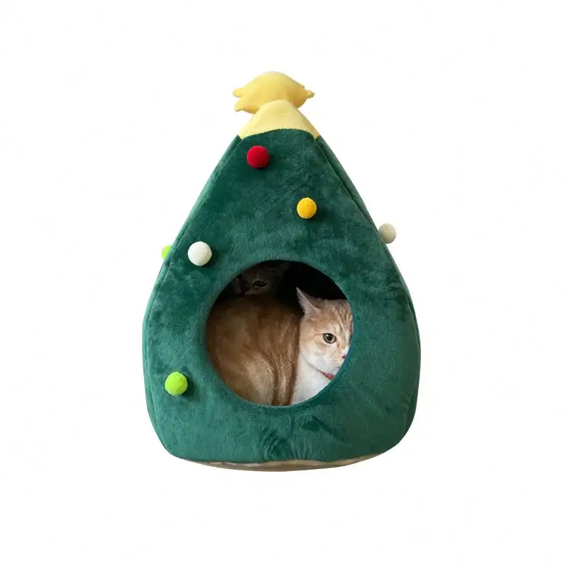 CWW Christmas tree shape Bed For Cats Pet Cat Dog House Kennel Puppy Cave Winter Warm