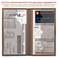 Étui portefeuille en cuir PU, porte-documents pour voiture, organisateur de documents pour boîte à gants, porte-cartes d'assurance et de carte grise