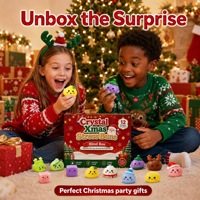 Nouvelle Boîte Mystère de Noël Squishy Bun, Produit d'Usine, Coffret Cadeau de 12 Jouets Anti-Stress à Remontée Lente en Maltose