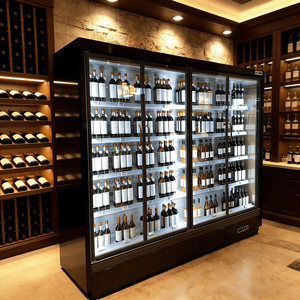 Frigorifero Verticale Personalizzabile per Supermercati, Vetrina Refrigerata Commerciale con Porta in Vetro per Bevande e Vini - Product Image 1