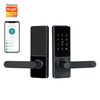 Tuya kunci pintu pintar biometrik kata sandi, kunci pintu pintar Digital Wifi dengan kata sandi sidik jari