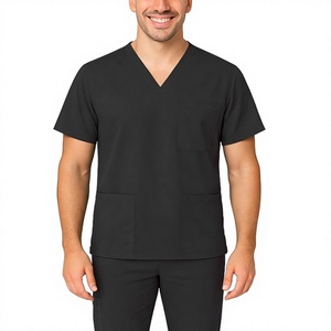 Uniformes Médicos de Alta Calidad Unisex al por Mayor con Logotipo Personalizado, Conjuntos de Pantalones y Blusa con Cuello en V, Uniformes de Hospital, Tela de Rayón Tejida - Product Image 6