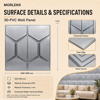 Panneau mural 3D en PVC brossé argenté MORLENX, motif géométrique en Y, revêtement décoratif pour l'intérieur des bureaux et des halls