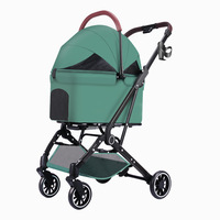 Poussette pour animaux de compagnie avec cadre métallique, détachable, 4 roues, légère, pliable, pour les voyages en plein air