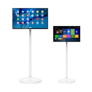 Téléviseur portable moderne blanc 21,5 pouces 4G+64G sans fil Android 12 pour le camping MTK8788 avec support au sol et rétroéclairage LED HD numérique - Product Image 1