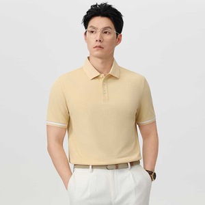 Polo de Algodón Piqué Blanco para Hombre, Manga Corta, Uniforme de Negocios de Verano, Corte Ajustado - Product Image 2