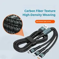 Kabel USB Type-C Micro USB 3-in-1 120W 6A Pengisian Cepat Transfer Data untuk iPhone 16/15 untuk Ponsel Komputer