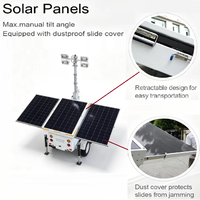 Monokristal Silikon Güneş Panelleri ile Donatılmış, IP67 Su Geçirmez, 4*100W LED Işıklı, Açık Hava Mobil Güneş Enerjili Aydınlatma Treyleri
