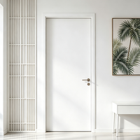 Porte intérieure minimaliste en PVC blanc, insonorisée, design à panneau plat, résistante à l'eau et à l'humidité, pour la décoration d'hôtel