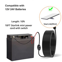 Câble d'alimentation CC avec interrupteur pour Starlink Mini, connecteurs O-Ring vers cordon d'alimentation CC 5.5 avec interrupteur marche/arrêt pour Starlink Mini, à utiliser avec une batterie