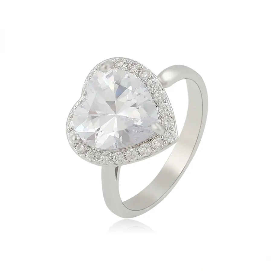 Ymring-292 Xuping Jewelry Luxury heart-shaped diamond set elegant environmental friendly copper opening proposal ring