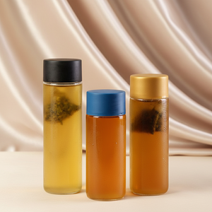 Bouteille en verre Oshow Cylindre 500ml 250ml pour boissons, style <span class=keywords><strong>Voss</strong></span>, bouteille de jus en verre <span class=keywords><strong>1L</strong></span> 750ml 800ml avec bouchon à vis pour <span class=keywords><strong>eau</strong></span> <span class=keywords><strong>Voss</strong></span> - Product Image 1