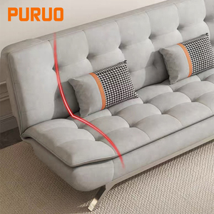 Sofá Cama Doble Plegable Multifuncional de Espuma Viscoelástica de Alta Calidad con Diseño Moderno Acolchado, Estructura Metálica Nórdica y Almacenamiento para Sala de Estar - Product Image 6