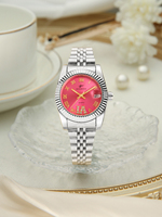 Relojes de Cuarzo Transparentes a Prueba de Agua para Mujer, Marca de Moda Original, Esfera Redonda de 31 mm, para Chicas