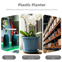 Pot de fleurs circulaire en plastique PP durable et léger avec trou de drainage, design minimaliste moderne, pour usage intérieur/extérieur, 34,74 L, grand format