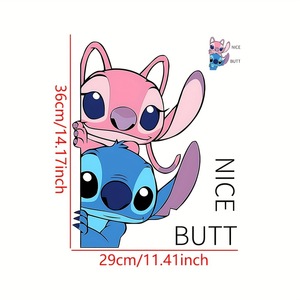 Pegatina de PVC impermeable con diseño de Stitch para inodoro, decoración para el hogar, para el baño de los niños - Product Image 3