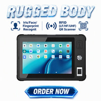 Tablet Industri Iris Ringan dengan Otentikasi Sidik Jari untuk Layar 8 Inci, RAM 8GB, Pengenalan Wajah, Pemilu, Perbankan, Keuangan, Kereta Api