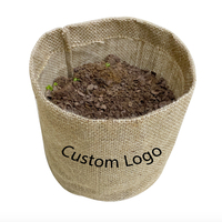 Jardinière en toile de jute écologique Pot de culture en tissu de jute Sac de culture de jardin en toile de jute Manteau en PE Pot de jute
