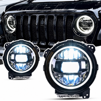 Pour Jeep Wrangler 2018-2023 : Kit de modification de phares LED avec feux de jour et clignotants 8000K