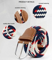 Sabuk Elastis Rajut Tenun Kain Kasual Unisex 64 Warna untuk Pria dan Wanita, Cocok untuk Celana Jeans, Multi-warna