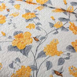 Juegos de <span class=keywords><strong>Cubrecamas</strong></span> de Estilo Moderno Personalizados al por Mayor de Fábrica Aoyatex, Juegos de <span class=keywords><strong>Cubrecamas</strong></span> con Estampado Floral de Hojas de Plantas - Product Image 4