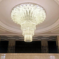Lustre LED moderne minimaliste de luxe en acier inoxydable sur mesure pour villa, hall d'hôtel, salle de banquet et restaurant
