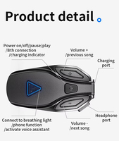 Casque BH1 Casque sans fil Communication audio Musique Moto Tous les casques Casque pour cavalier