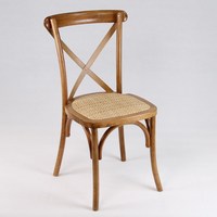   Chaise de salle à manger en rotin certifiée vintage, avec dossier en X, pour restaurant, café, mobilier commercial