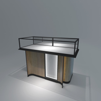 Comptoir en verre trempé ultra clair design libre Vitrine de bijoux personnalisée de luxe avec lumière LED