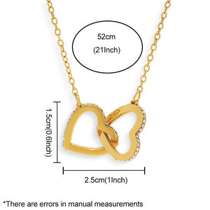 HIGH QUALITY WHOLESALE TWO TONE LOVE NECKLACE HEART INTERLOCKING HEART <b>INFINITY</b> STAINLESS STEEL LOVE NECKLACE WOMEN GIFT - Product Image 1