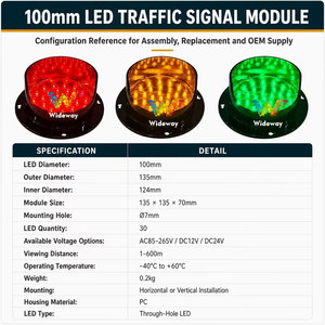 Module de feux de signalisation <span class=keywords><strong>LED</strong></span> 100 mm, rouge, jaune, vert, pour parking, usine, quai de chargement, prix de gros - Product Image 2