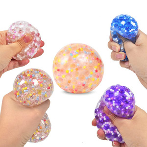 Balle anti-stress incroyable en gel épais avec perles de confettis, boules collantes pour plafond, formes élastiques et sensorielles - Product Image 3