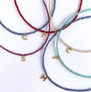 قلادة خرز مخصصة من الفضة عيار 925 مع أحجار كريمة، تصميم بسيط مصنوع يدويًا للنساء، هدية مجوهرات فضية - Product Image 1