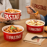Contenedor Redondo para Comida para Llevar, Construcción Rígida, Múltiples Capacidades, Diseño a Prueba de Fugas, Resistente a la Grasa, Logotipo Personalizado Impreso