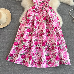 2024 Stock donna produttori di <span class=keywords><strong>vestiti</strong></span> all'ingrosso Vintage elegante signora floreale americana abiti Casual <span class=keywords><strong>lunghi</strong></span> <span class=keywords><strong>da</strong></span> <span class=keywords><strong>sera</strong></span> - Product Image 3
