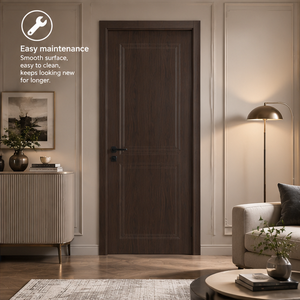<span class=keywords><strong>Porte</strong></span> intérieure en WPC à pressage sous vide, divers motifs de grain de bois, résistante aux termites, anti-déformation, recouverte d'un film PVC pour maison, certifiée CE - Product Image 1
