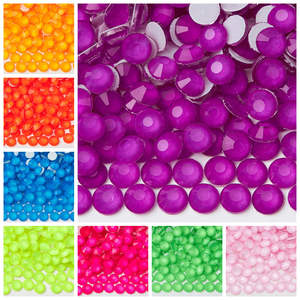 Стразы Selina Crystal флуоресцентные, горячей фиксации, с плоским дном, россыпью, экологичные, 12 граней, для танцевальных костюмов, свадебных нарядов, сценических декораций - Product Image 2