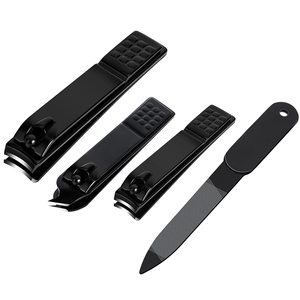 China Best Selling 4pcs Black Metal Manicure Pedicure <b>Nail</b> Clipper <b>Set</b> With Tin Box Pack - Product Image 1
