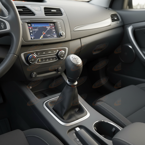 Matte Chrome Leather Stitched Car Gear <b>Shift</b> <b>Knob</b> One Size for Renault Fluence - Product Image 3