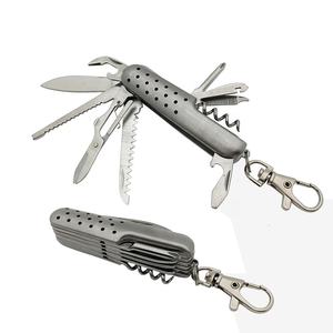 Navaja Multiusos de Acero Inoxidable, Cuchillo Multifuncional EDC para Exteriores, Llavero con Tijeras y Abrebotellas, Proveedor de Fábrica - Product Image 1